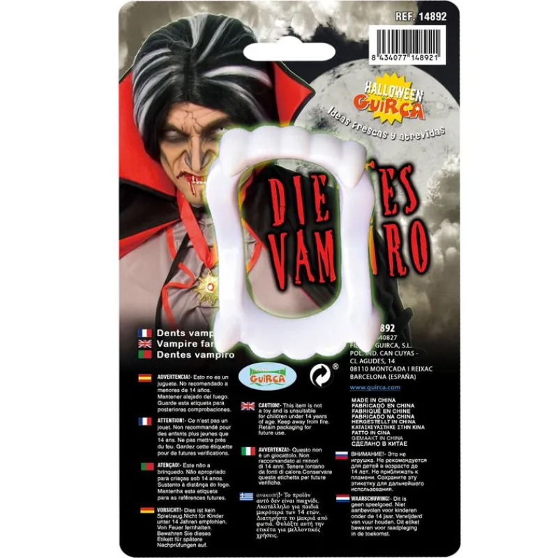 FIESTAS GUIRCA Halloween|Disfraces Y Complementos-Accesorio Dientes de Vampiro Fluorescentes