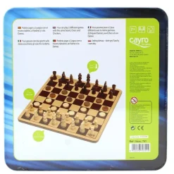 CAYRO Juegos De Mesa-Ajedrez y Damas en Caja de Metal