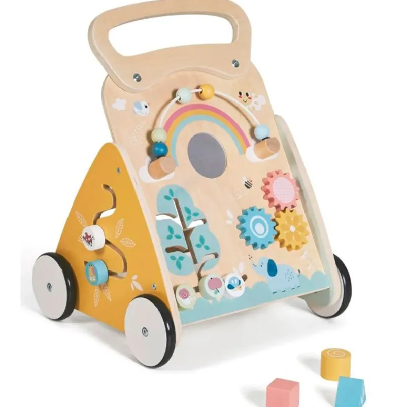 MS Andadores Para Bebés|Juegos De Madera-Andador Correpasillos madera Mimo Verde/Amarillo