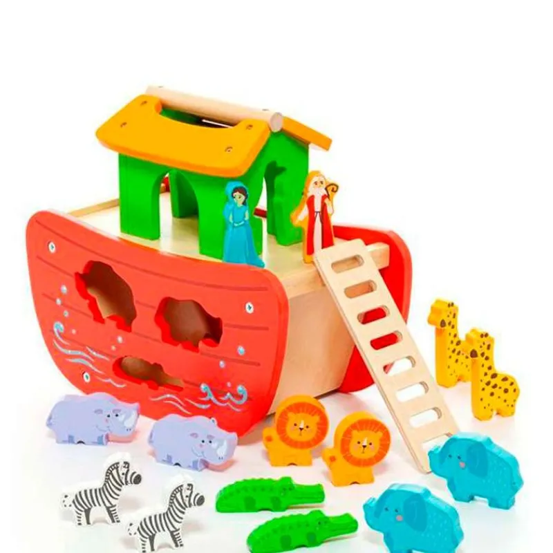 Arca Noe Madera 12 figuras animales*MOLTO Hot