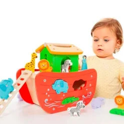 Arca Noe Madera 12 figuras animales*MOLTO Hot