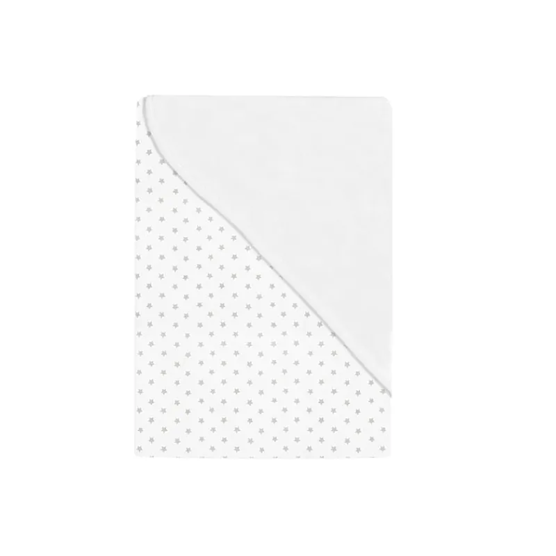 INTERBABY Ropa De Cuna-Arrullo bebé blanco con estrellitas en gris