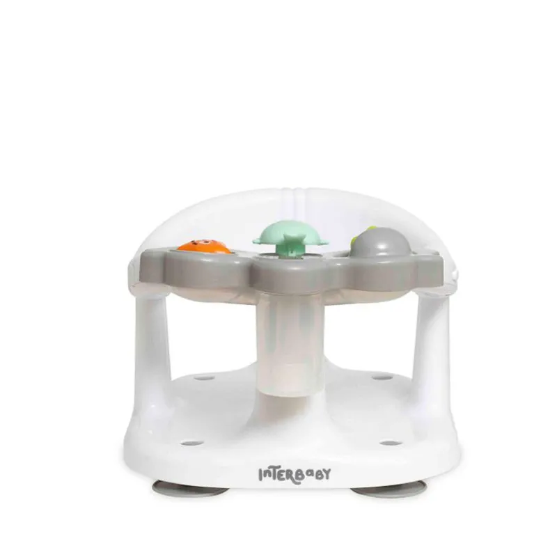 INTERBABY Asientos Y Hamaquitas De Baño-Asiento baño blanco/ gris