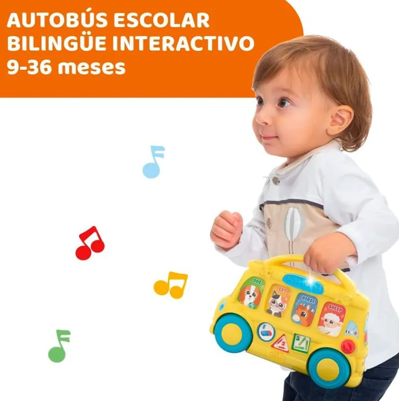 CHICCO Primera Infancia Y Preescolar-Autobús Escolar Electrónico Educativo Bilingüe