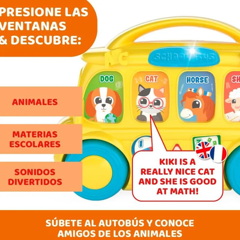 CHICCO Primera Infancia Y Preescolar-Autobús Escolar Electrónico Educativo Bilingüe