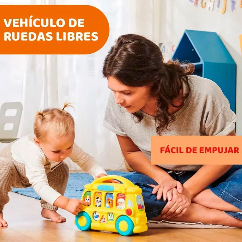 CHICCO Primera Infancia Y Preescolar-Autobús Escolar Electrónico Educativo Bilingüe