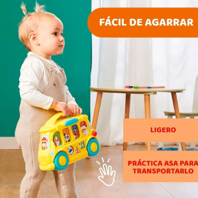 CHICCO Primera Infancia Y Preescolar-Autobús Escolar Electrónico Educativo Bilingüe