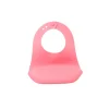 KIOKIDS Baberos-Babero silicona enrollable rosa