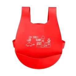 Babero y Mantel de silicona Rojo y Verde*MS