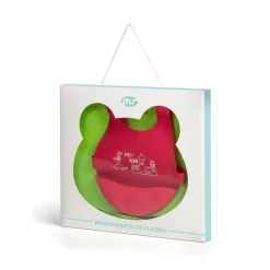 Babero y Mantel de silicona Rojo y Verde*MS