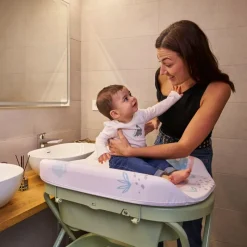 MS Bañeras Para Bebés-Bañera con cambiador Bubble Gris