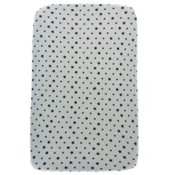 VADEBEBE Ropa De Cuna-Bajera Minicuna en punto algodón Estrellas gris