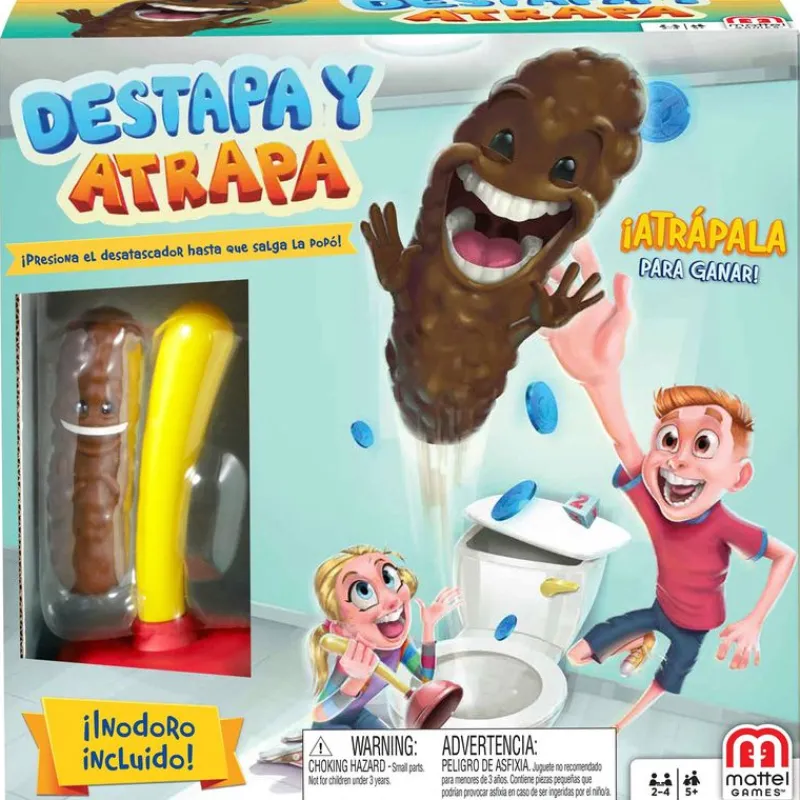 MATTEL Juegos De Mesa-Baño Boom, ¡Atrapa la Caca! -