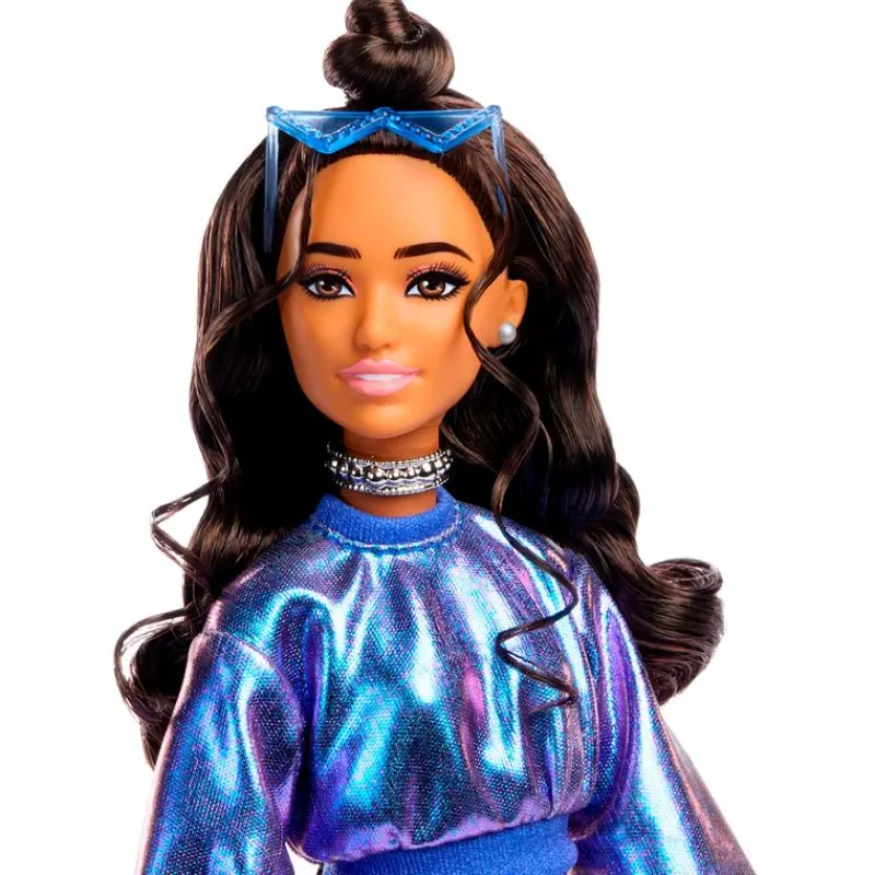 Barbie Deluxe Style nº 7 Muñeca Morena Conjunto Azul Metalizado*MATTEL Hot