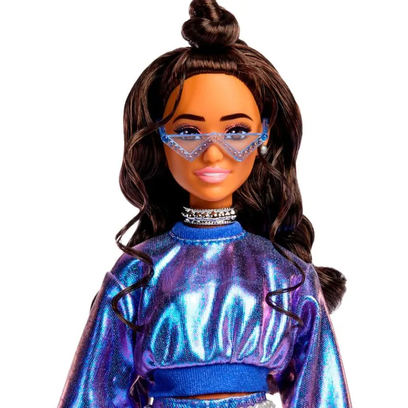 Barbie Deluxe Style nº 7 Muñeca Morena Conjunto Azul Metalizado*MATTEL Hot
