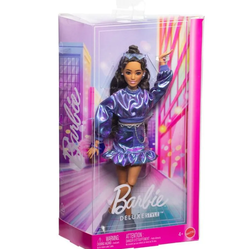 Barbie Deluxe Style nº 7 Muñeca Morena Conjunto Azul Metalizado*MATTEL Hot