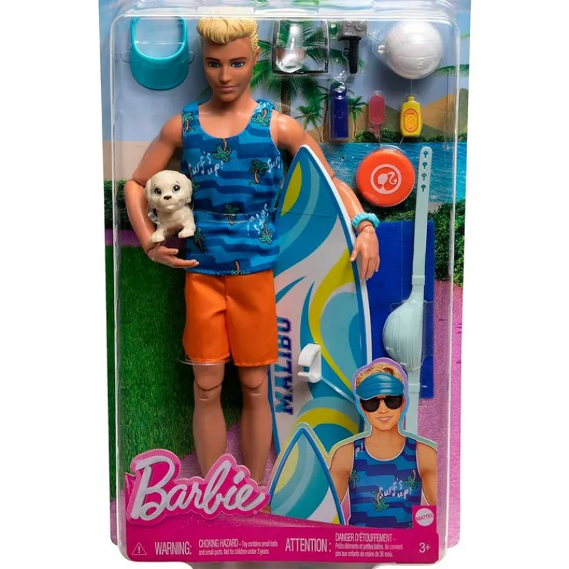 MATTEL Muñecas-Barbie Ken con Tabla de Surf
