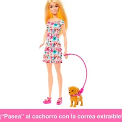 MATTEL Muñecas-Barbie Paseadora de Perros