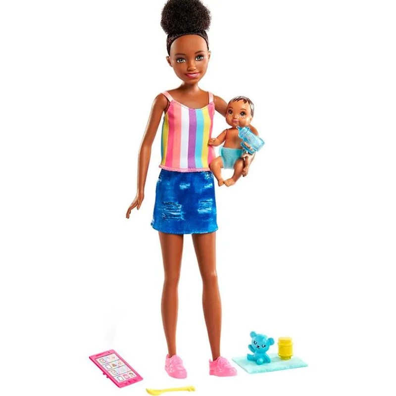 MATTEL Muñecas-Barbie Skipper Caguro con Bebé Muñeca Surtida