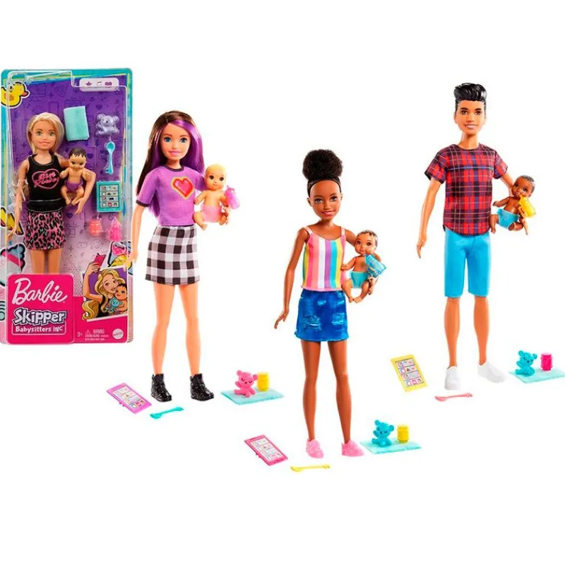 MATTEL Muñecas-Barbie Skipper Caguro con Bebé Muñeca Surtida