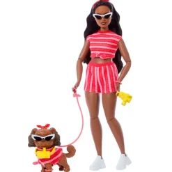 MATTEL Muñecas-Barbie Twinning Looks Muñeca Perrito Ropa Rayas Rojas