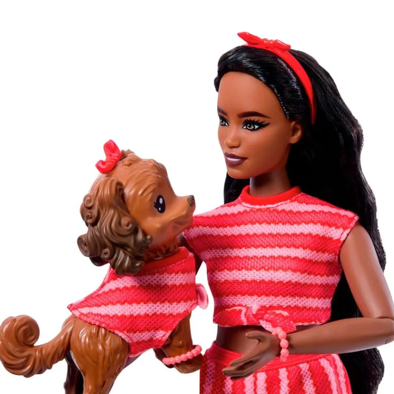 MATTEL Muñecas-Barbie Twinning Looks Muñeca Perrito Ropa Rayas Rojas