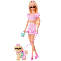 MATTEL Muñecas-Barbie Twinning Looks Muñeca Perrito Vestido Cuadros