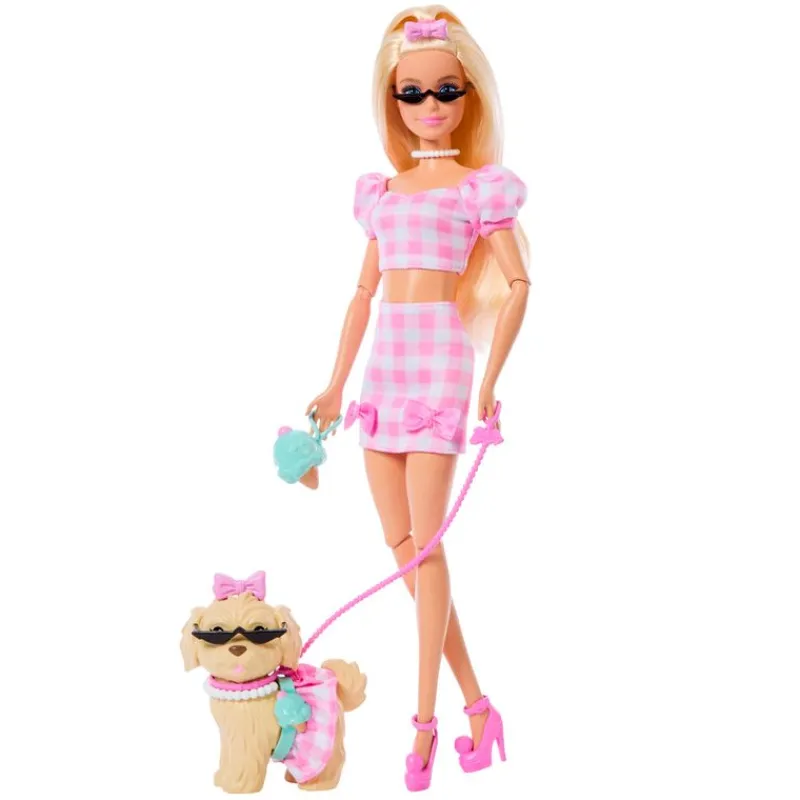 MATTEL Muñecas-Barbie Twinning Looks Muñeca Perrito Vestido Cuadros