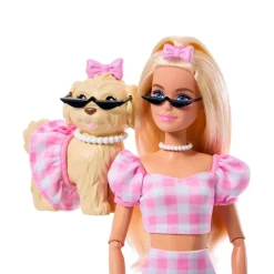 MATTEL Muñecas-Barbie Twinning Looks Muñeca Perrito Vestido Cuadros
