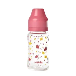 BEABA Biberones-Biberón de vidrio 250 ml Origami Amarillo/Rosa