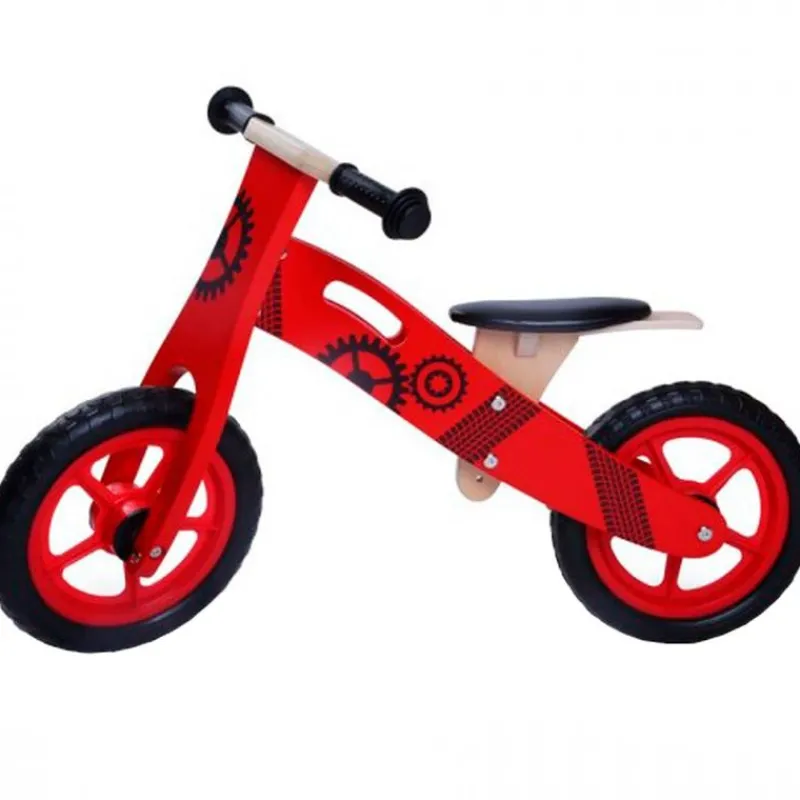SELECCION DRIM Juegos De Madera|Bicicletas, Correpasillos Y Triciclos-Bicicleta de Madera Roja Infantil