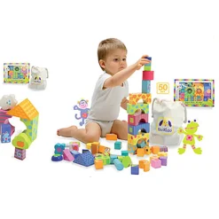 BOIKIDO Juegos De Madera-Bloques de Madera de Construcción 50 Piezas