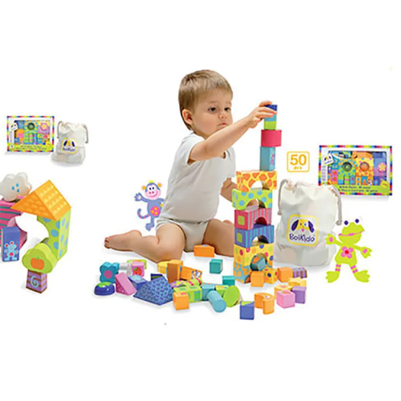 BOIKIDO Juegos De Madera-Bloques de Madera de Construcción 50 Piezas