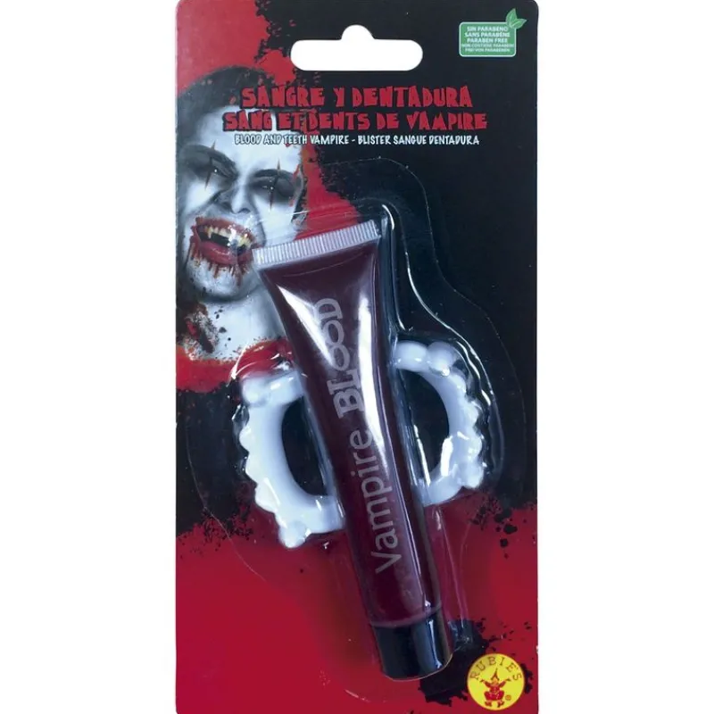 RUBIE'S Halloween-Blíster de Sangre con Dentadura de Vampiro