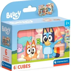CLEMENTONI Puzzles Y Construcciones-Bluey Pack 6 Cubos