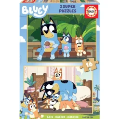 EDUCA Puzzles Y Construcciones-Bluey Pack Puzzles 2x16 Piezas