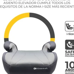 KINDERKRAFT Elevadores +125 Cm (6 A 12 Años)-Booster I-Boost I-Size +135cm Grey