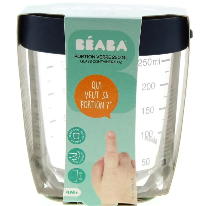 BEABA Extractores De Leche-Bote de Congelar de Cristal 250 Ml Blue