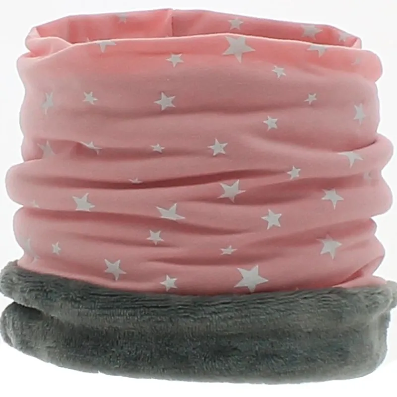 VADEBEBE Accesorios Y Complementos De Viaje|Accesorios Y Complementos Para El Paseo-Braga Cuello Polar Rosa Estrella Blanca