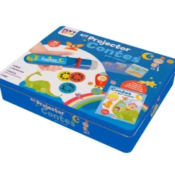 SELECCION DRIM Juegos Y Juguetes Educativos|Artículos En Catalán-Caja Metal Kit Proyector Cuentos Catalán