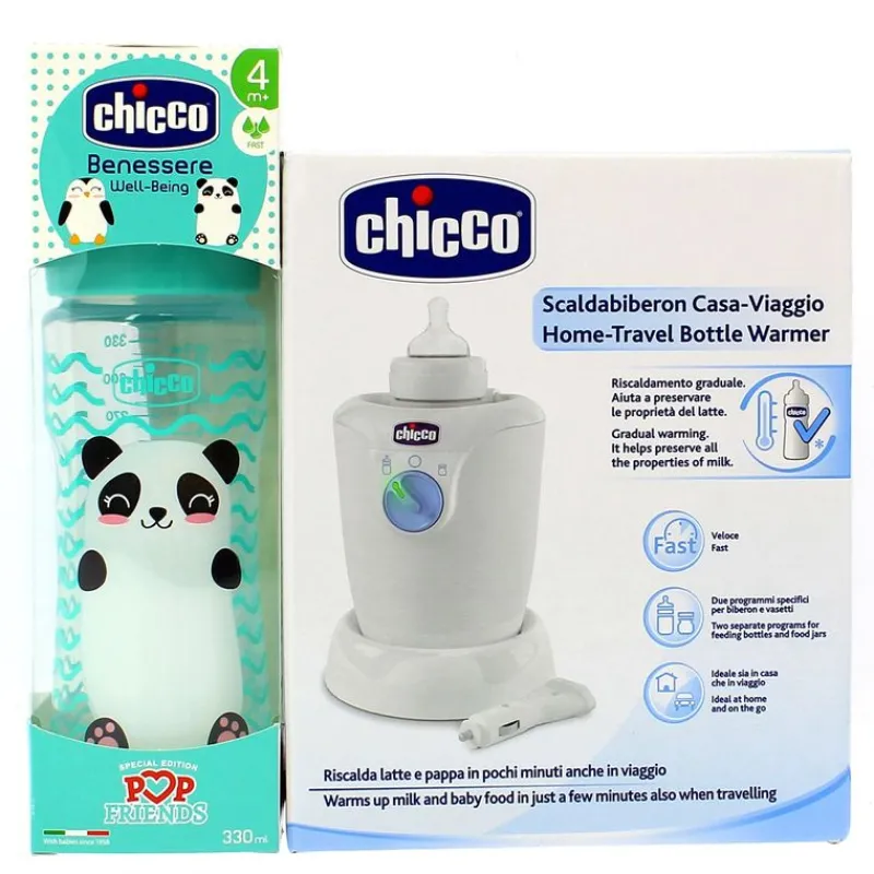 Calientabiberón Casa y Auto + Biberón Regalo*CHICCO Hot