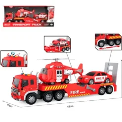 DRIM DISCOUNT Vehículos, Trenes Y Parkings-Camión Bomberos con Helicóptero Infantil