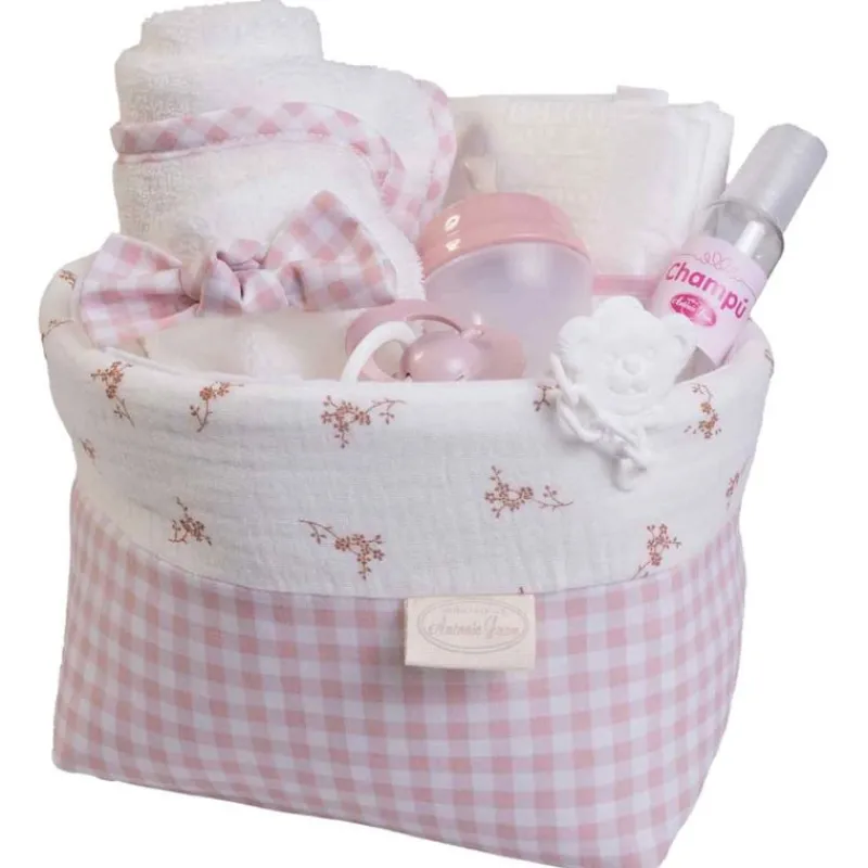 MUÑECAS ANTONIO JUAN Muñecas-Canastilla Muñeco Bebé de Tela de Flores y Vichy