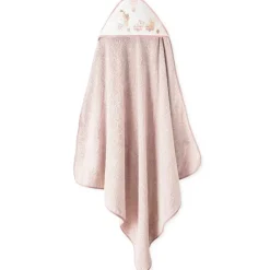 INTERBABY Capas De Baño Para Bebés-Capa baño + babero Bicicleta Jirafa Blanco/ Rosa