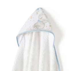 Capa baño + babero Elefante Blanco/ azul*INTERBABY Hot