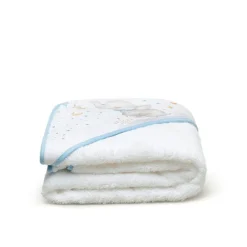 Capa baño + babero Elefante Blanco/ azul*INTERBABY Hot