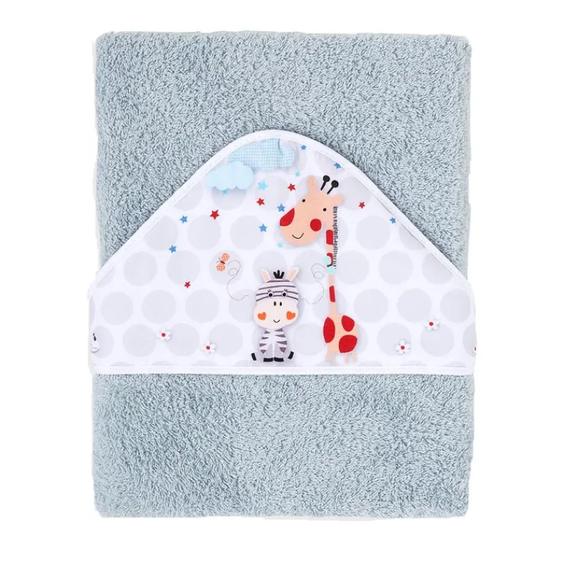 INTERBABY Capas De Baño Para Bebés-Capa Baño Jirafa Gris