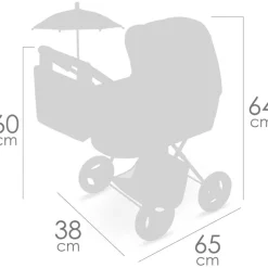 DECUEVAS Muñecas|Juegos Y Juguetes De Imitación-Carro de Muñecas Capriccio con Sombrilla