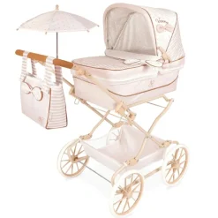 DECUEVAS Muñecas|Juegos Y Juguetes De Imitación-Carro de Muñecas Reborn Verona con Sombrilla