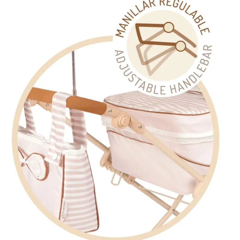 DECUEVAS Muñecas|Juegos Y Juguetes De Imitación-Carro de Muñecas Reborn Verona con Sombrilla